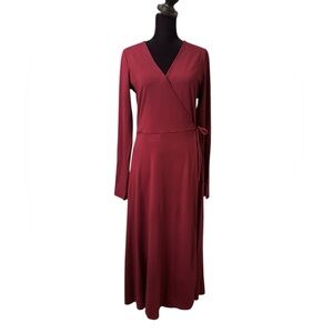 Old Navy Burgundy Wine Wrap Dress